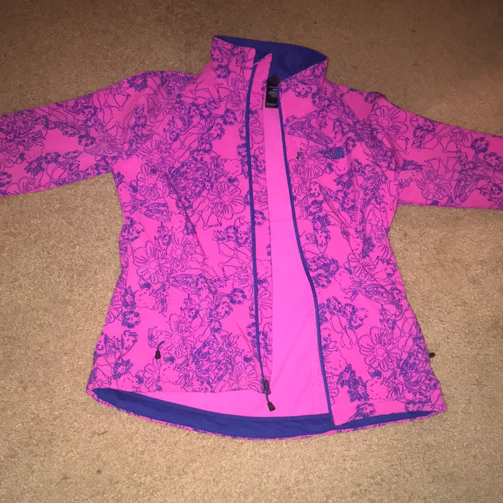 Pink and blue northface